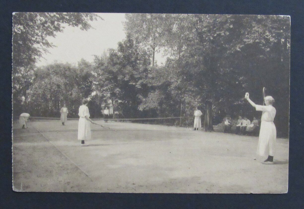 Vintage Tennis Theme Photo Postcard