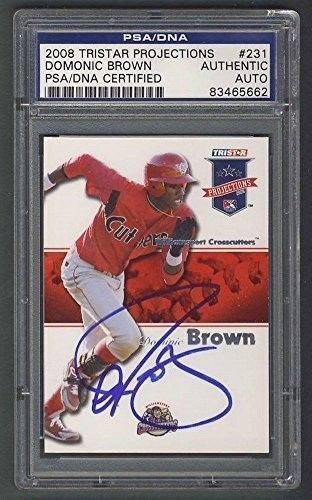 Domonic Brown Phillies Signed 2008 Tristar Projections Card #231 PSA/DNA 5662