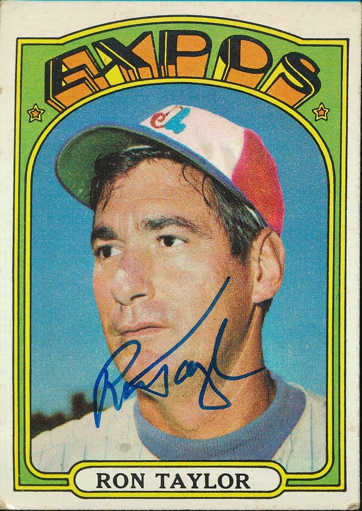 Ron Taylor Signed/Autographed 1972 Topps Card #234 Montreal Expos 192289