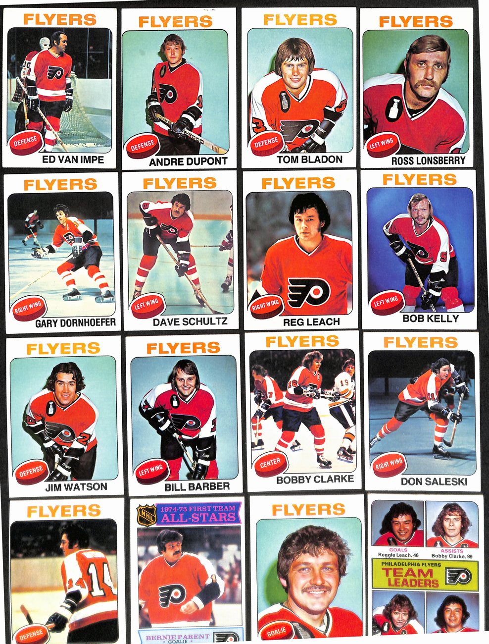 1975-76 Topps Hockey Philadelphia Flyers Team (22/24) Cards 189203