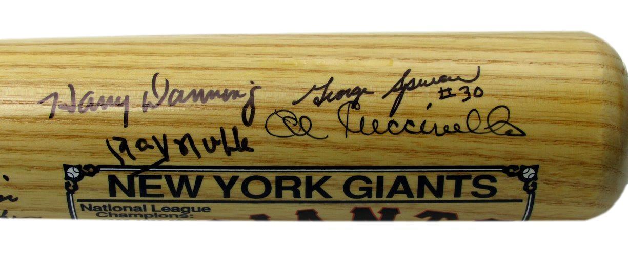 NY Giants Multi-Autographed by 11 Cooperstown Baseball Bat Irvin Wilhelm 179699