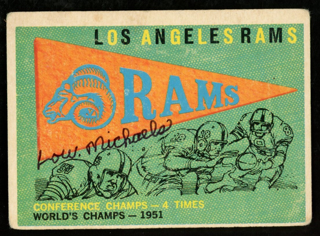 1959 TOPPS Football Card #126 Signed/Auto Lou Michaels Los Angeles Rams