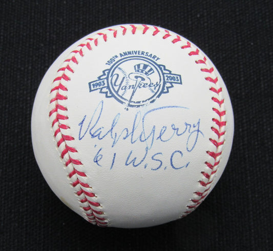 Ralph Terry Signed/Auto Yankees 100th OML Baseball JSA Inscr  186868