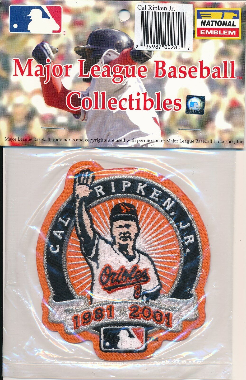 Cal Ripken, Jr. Baltimore Orioles Last Game Commemorative Patch MLB Holo 146455