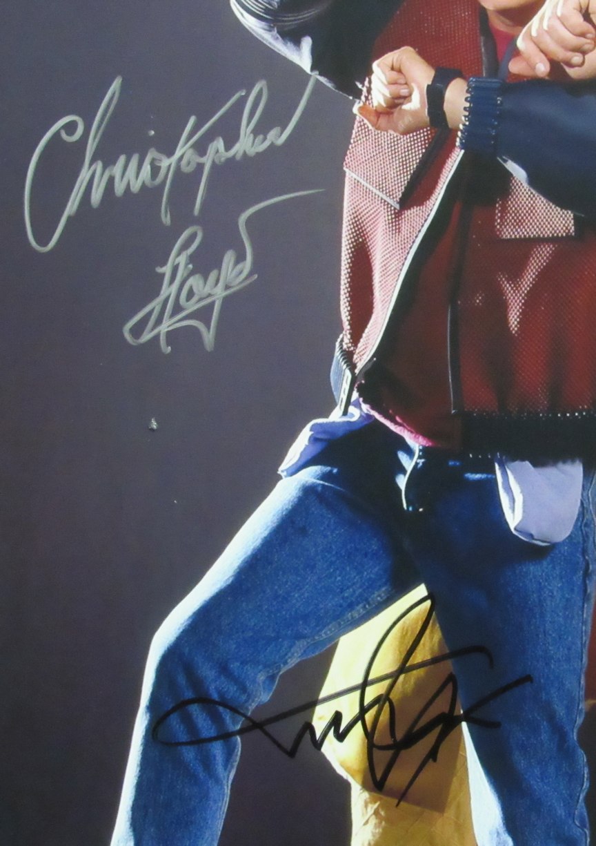 Michael J Fox/Christopher Lloyd Auto/Sign 16x20 Photo Back to Future JSA 174013