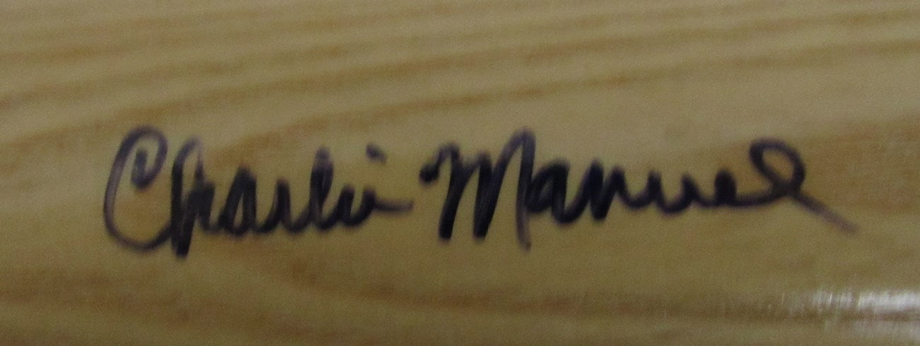 Charlie Manuel Autographed Louisville Slugger 30 inch Baseball Bat Phillies JSA