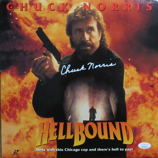 Chuck Norris Autographed Laser Disk "Hell Bound" Movie JSA