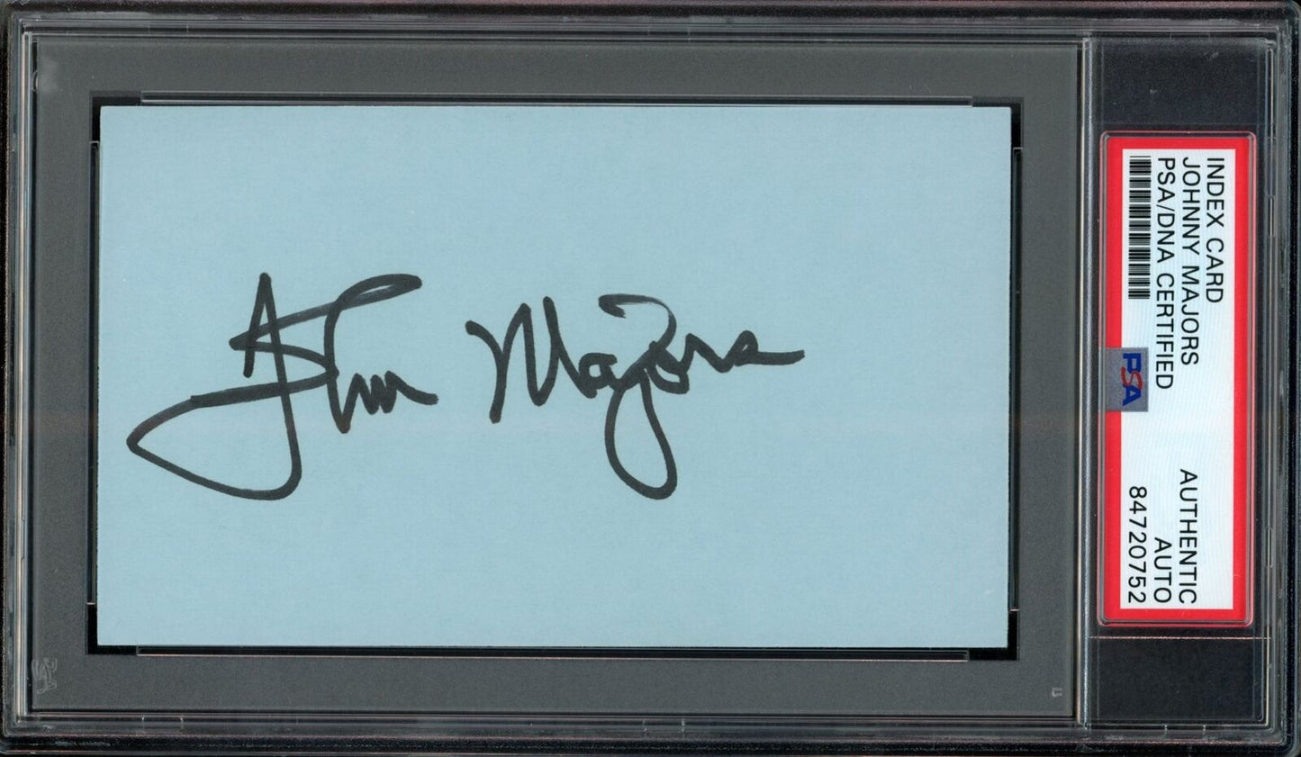 Johnny Majors CHOF Autographed Index Card Tennessee PSA/DNA