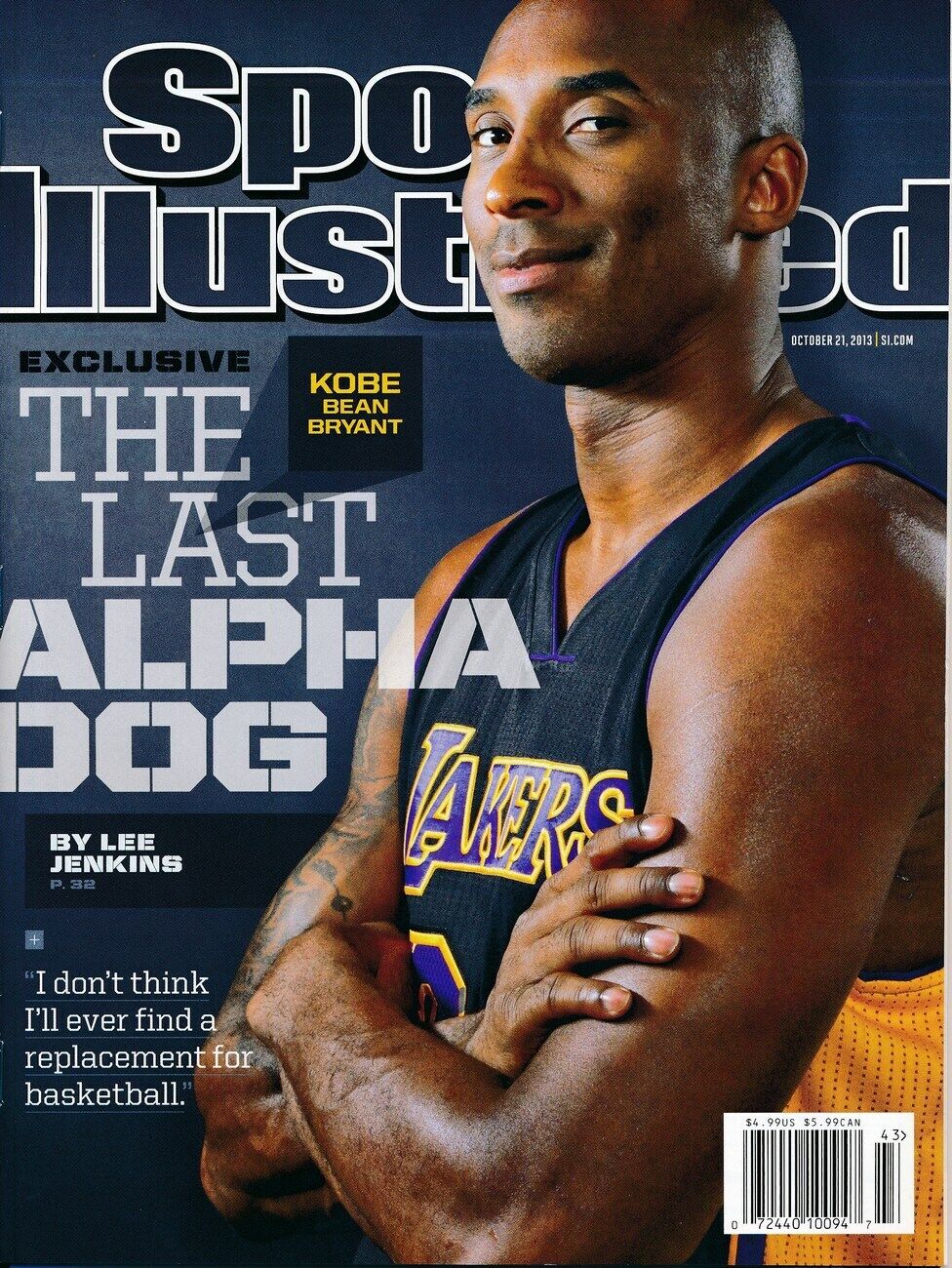 Kobe Bryant LA Lakers 2013 Sports Illustrated Magazine with No Mail Label 149186