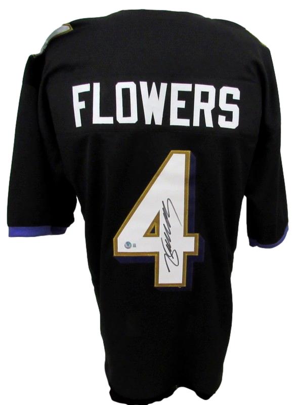 Zay Flowers Signed Black Custom Football Jersey Ravens Beckett 186204