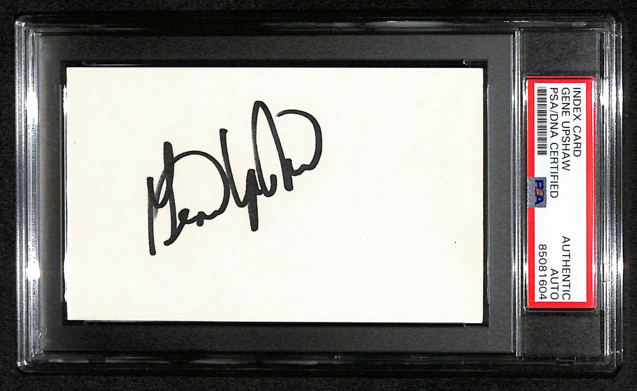 Gene Upshaw HOF Signed 3x5 Index Card Oakland Raiders PSA/DNA 184209