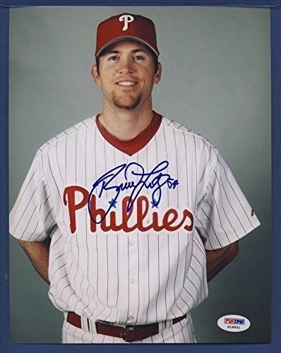 BRAD LIDGE Phillies Signed 8x10 Photo PSA/DNA
