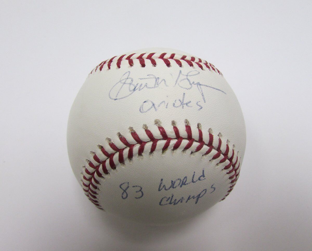 Scott McGregor inscr "83 World Champs" Orioles Signed OML Baseball JSA 138299