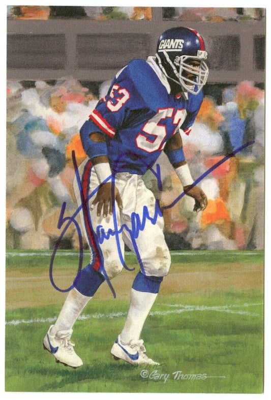 Harry Carson Signed/Auto Goal Line Art GLAC Postcard Giants PSA/DNA 160369