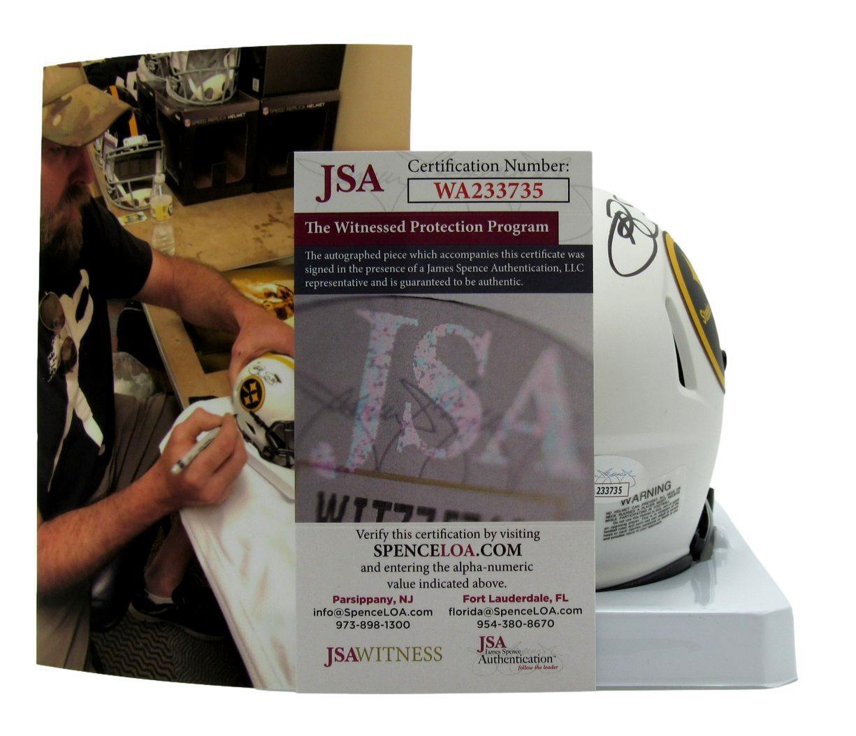 Brett Keisel Autographed Mini Lunar Eclipse Football Helmet Steelers JSA