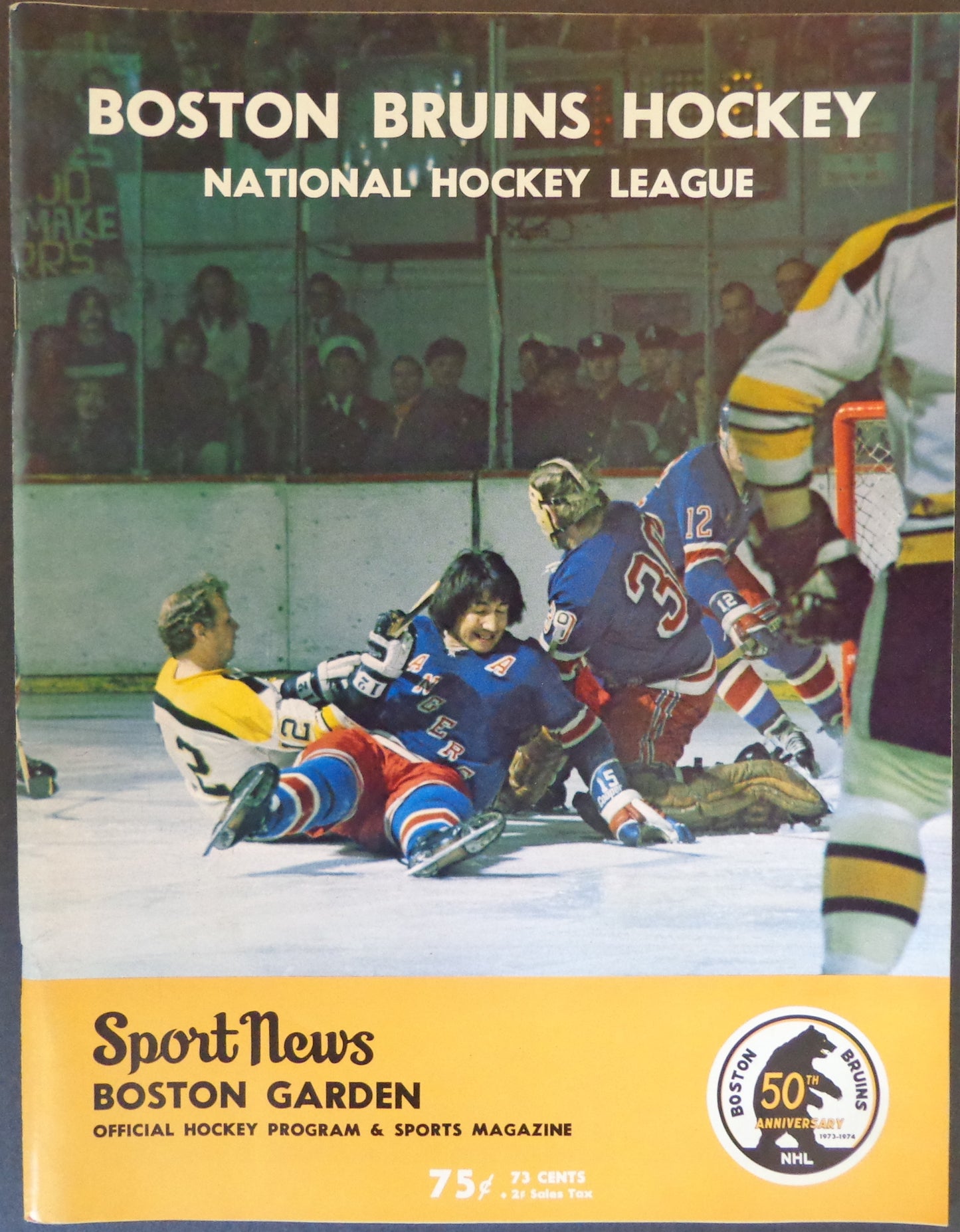 1973 Sport Hockey News Bruins vs. Canucks Hockey Game Program 179506