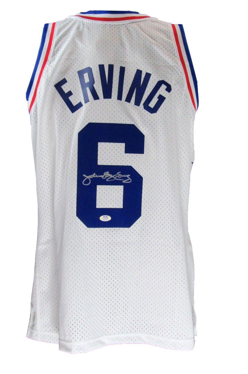 Julius Erving HOF Autographed Mitchell & Ness White Jersey 76ers PSA/DNA 177087