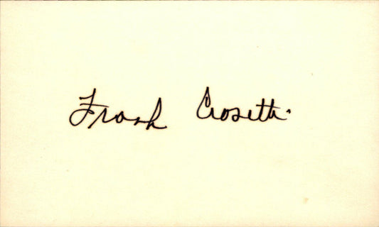 Frank Crosetti New York Yankees d.2002 Signed/Autographed 3x5 Index Card 162506
