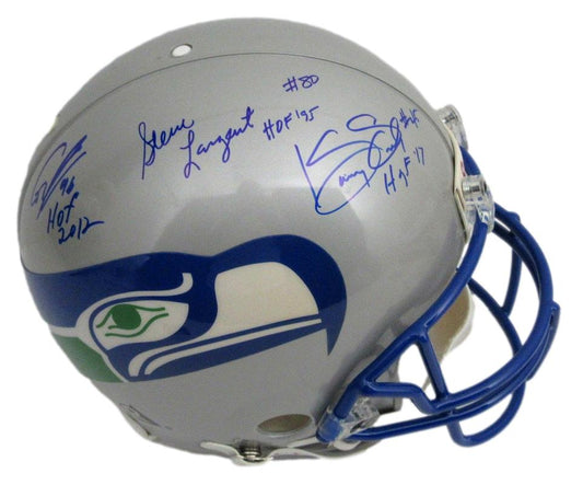 Seahawks HOF'ers Multi-Autographed Full Size Proline Authentic Helmet  JSA