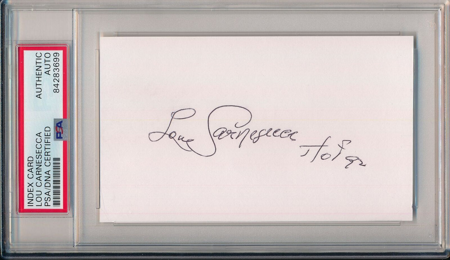 Lou Carnesecca St. Johns Signed/Autographed 3x5 Index Card PSA/DNA 157226