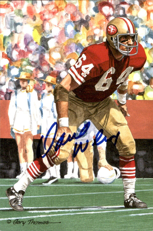 Dave Wilcox HOF Autographed Goal Line Art GLAC Postcard San Francisco 49ers JSA