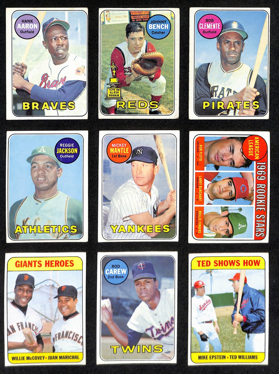 1969 Topps Baseball Card Complete Set (1-664) Mantle Ryan Jackson Seaver 191957