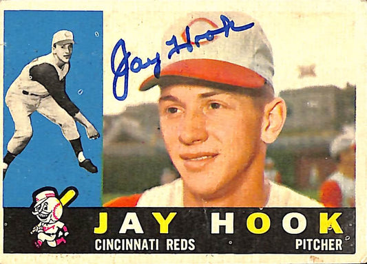 1960 TOPPS #187 Jay Hook Cincinnati Reds Signed/Auto Card 190975