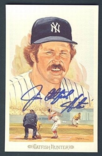 Catfish Hunter Autographed/Signed Perez-Steele Celebration Postcard 124238