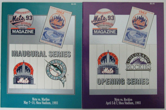 Lot of 2 Colorado Rockies/Florida  Marlins 1993 Opening Series Programs  149872