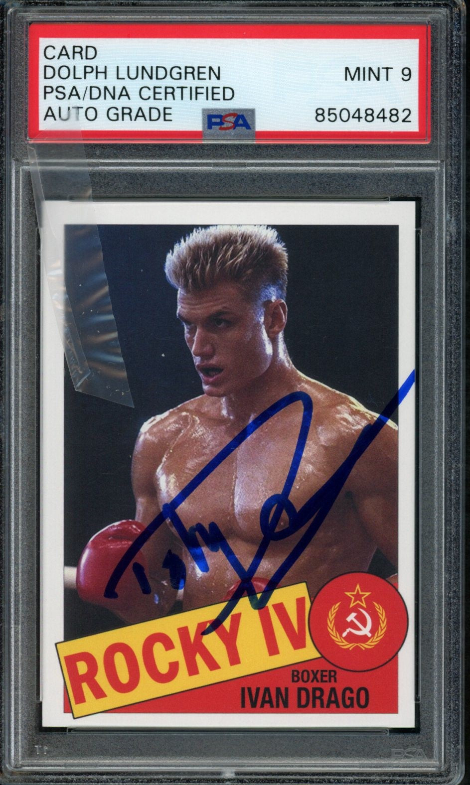 Dolph Lundgren Autographed Rocky IV Ivan Drago Trading Card PSA/DNA GEM MINT 10