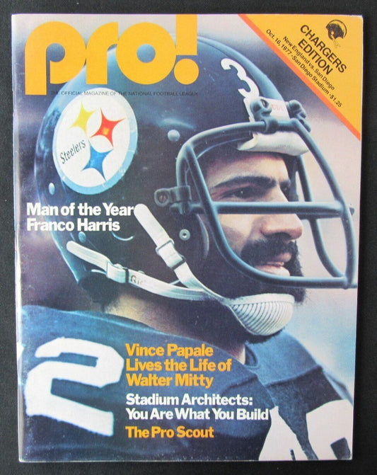 October 16, 1977 New England Patriots vs. Chargers NFL PRO! Game Program