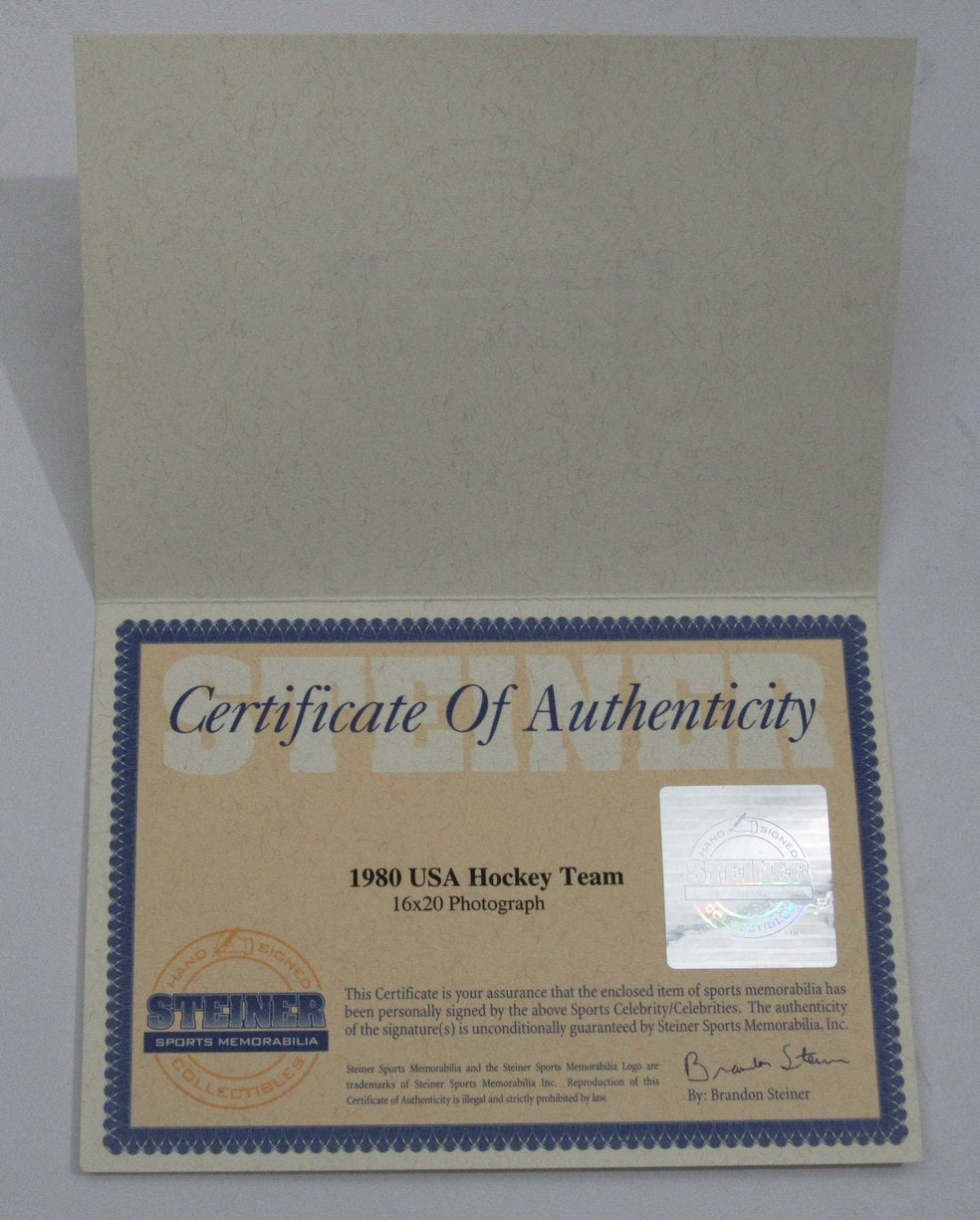 1980 US Olympic Hockey Team Multi-Signed 16x20 Photo Framed Steiner 190487