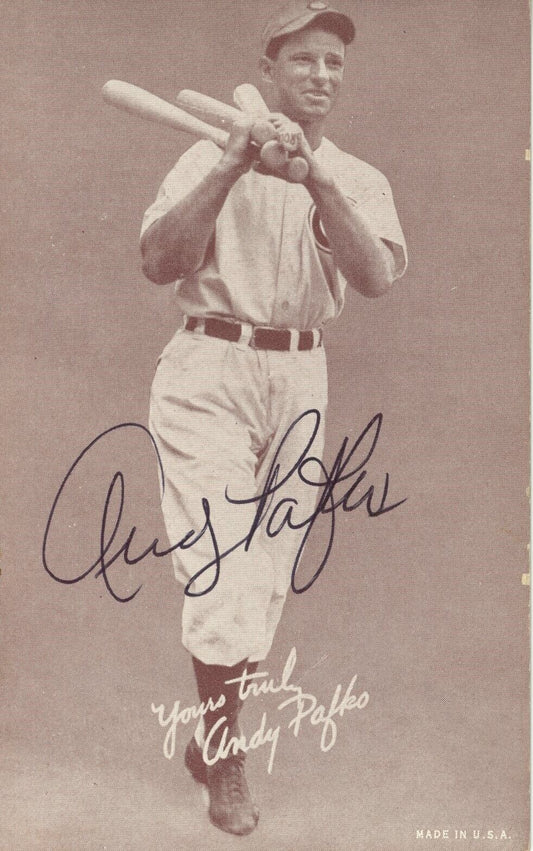 Andy Pafko Chicago Cubs Signed/Autographed 1947-1966 Exhibit Postcard 166979