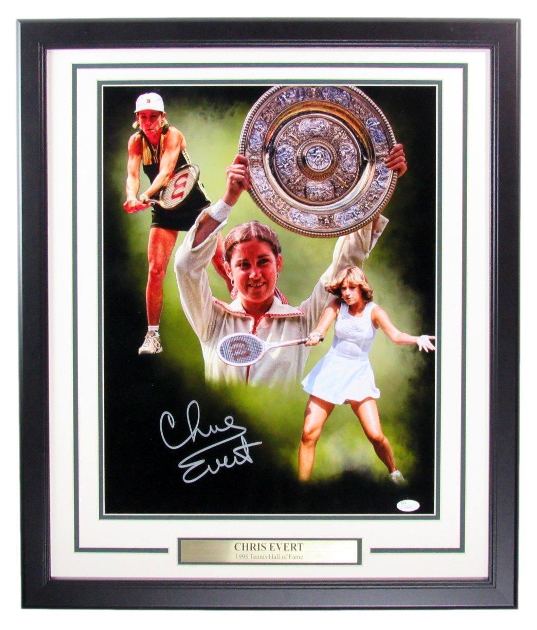 Chris Evert Autographed 16x20 Photo Tennis Champ Framed JSA 176748