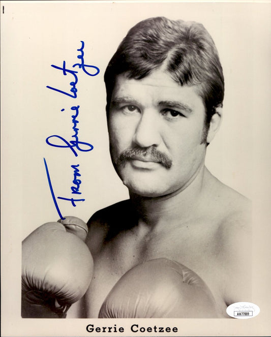 Gerrie Coetzee Signed/Autographed 8x10 B/W Boxing Photo JSA 191055