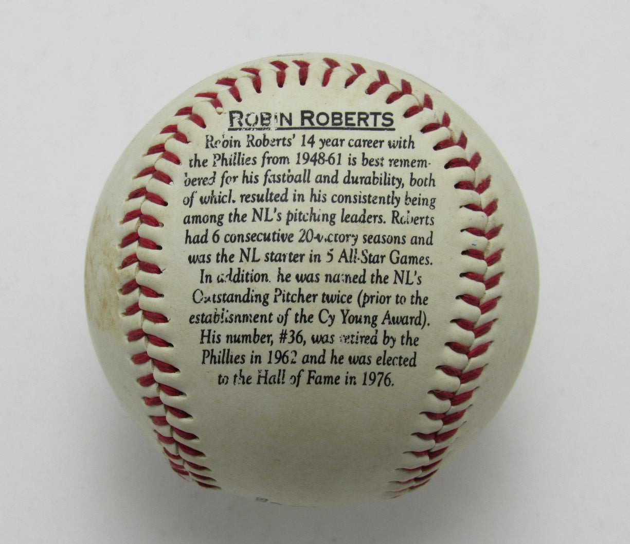 Robin Roberts HOF Autographed Phillies Legends Baseball Philadelphia Phillies