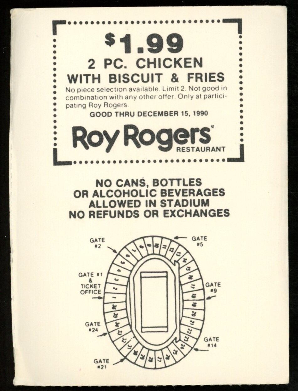 September 29, 1990 Pitt vs. West Virginia College Football Game Ticket Stub