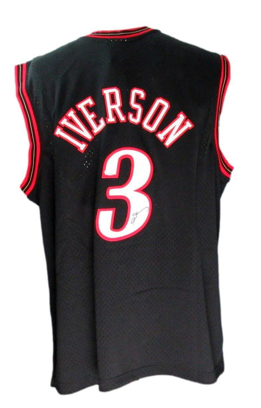 Allen Iverson HOF Autographed Black Mitchell & Ness Jersey 76ers JSA 181844