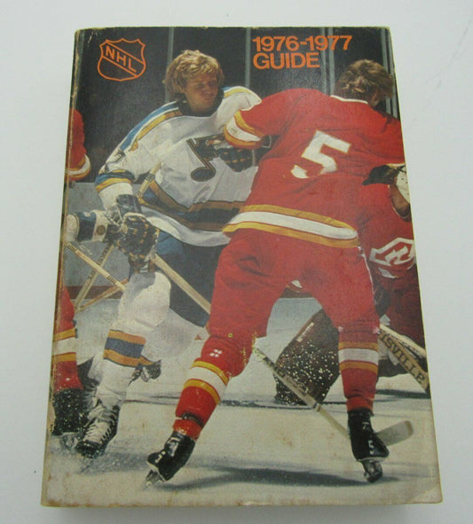 1976-1977 NHL Media Guide Gary Unger Blues Curt Bennett Flames Cover 143094