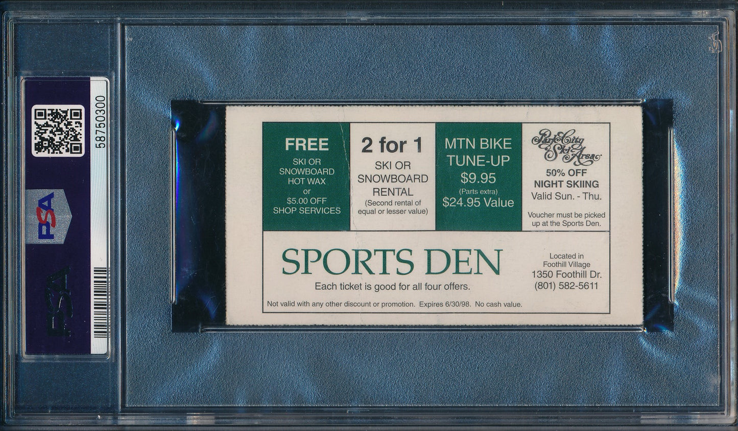 1998 NBA FINALS Game 6 Last Shot Clincher Michael Jordan Ticket PSA/DNA 190286