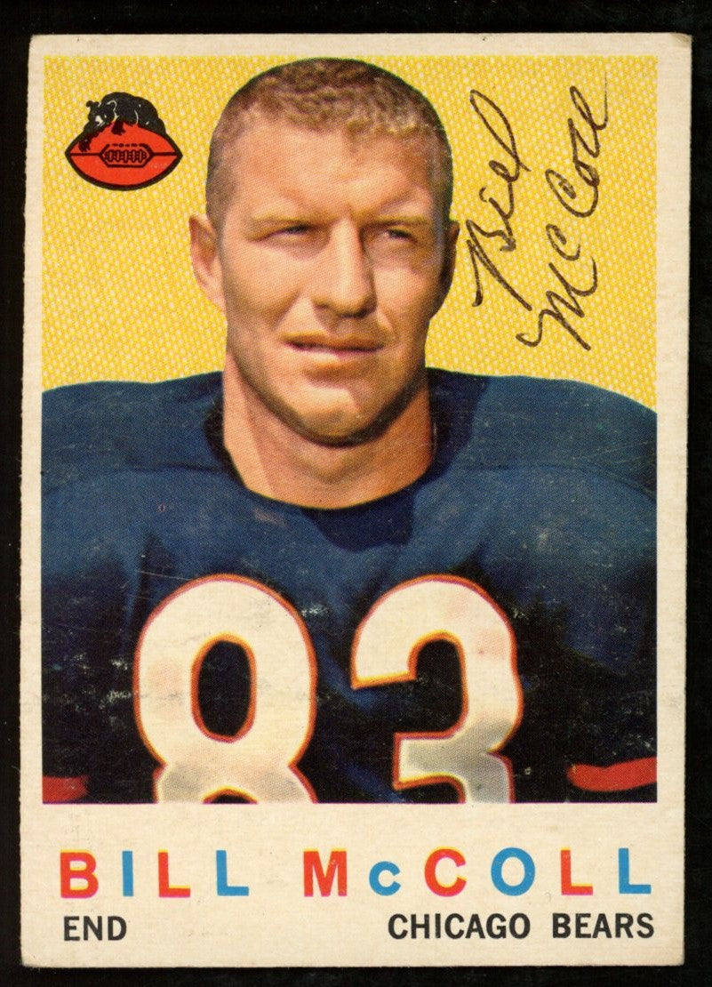 1959 TOPPS Football Card #151 Signed/Auto Bill McColl Chicago Bears