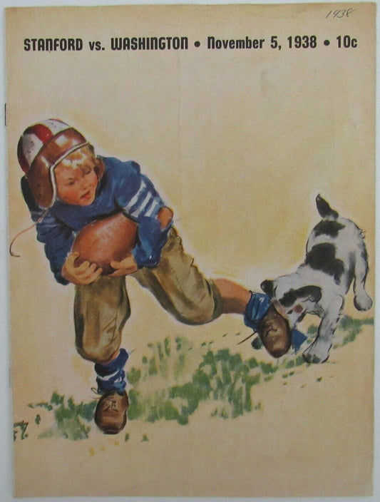 1938 Stanford vs. Washington College Football Game Souvenir Program 163190