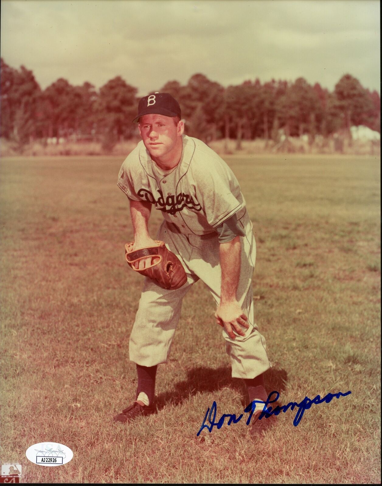 Don Thompson Autographed 8x10 Photo Brooklyn Dodgers JSA 177826