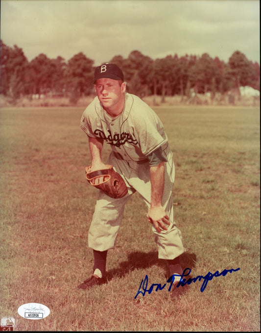 Don Thompson Autographed 8x10 Photo Brooklyn Dodgers JSA 177826