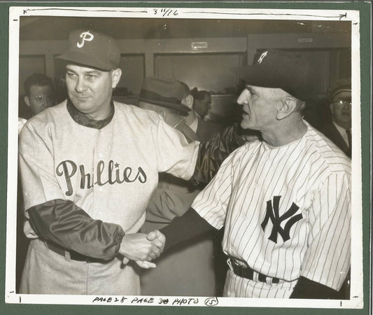 Casey Stengle/Eddie Sawyer 1950 World Series 7x8.5 B/W Wire/Press Photo 150766