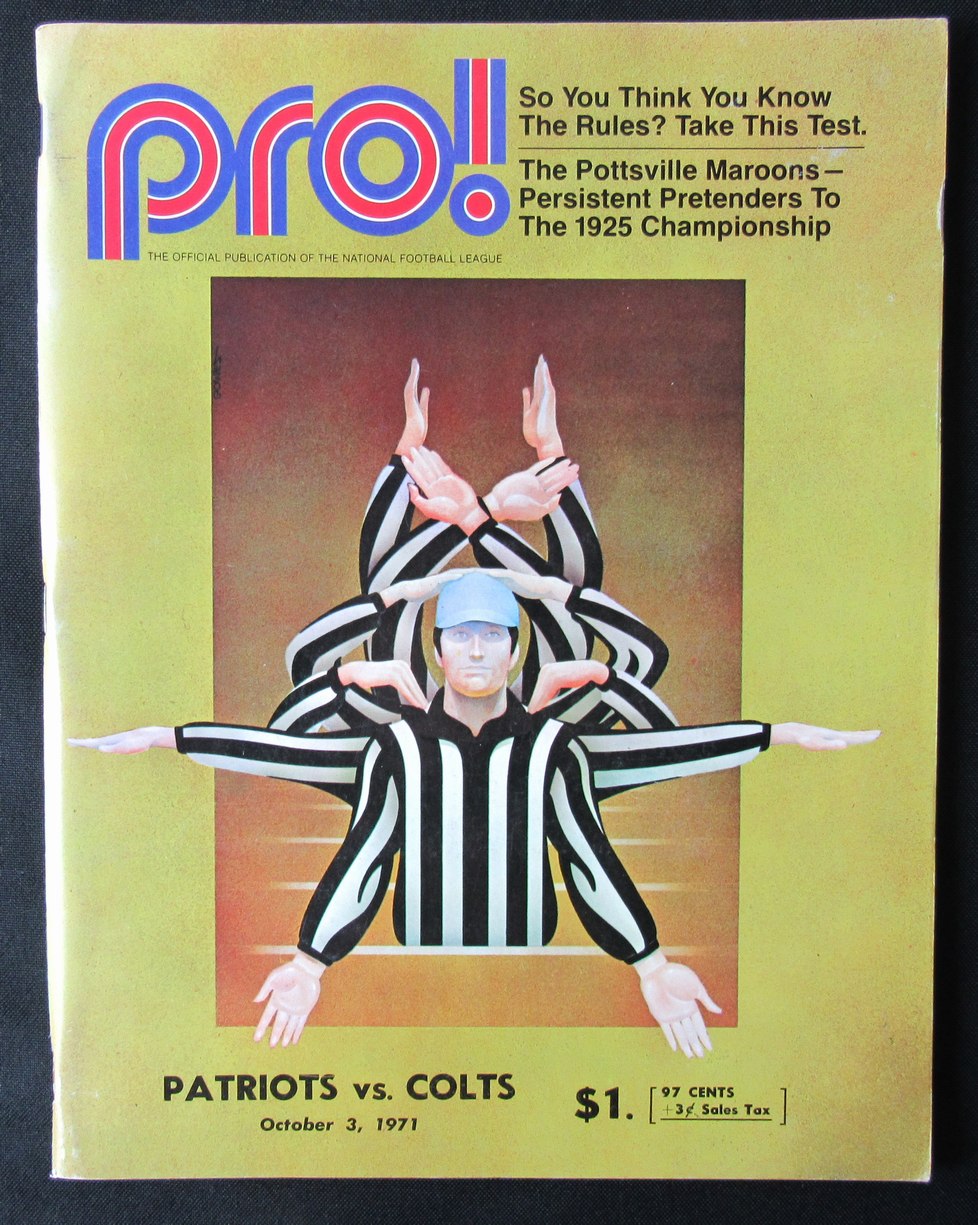 1971 New England Patriots vs. Baltimore Colts Football Game Program 176263