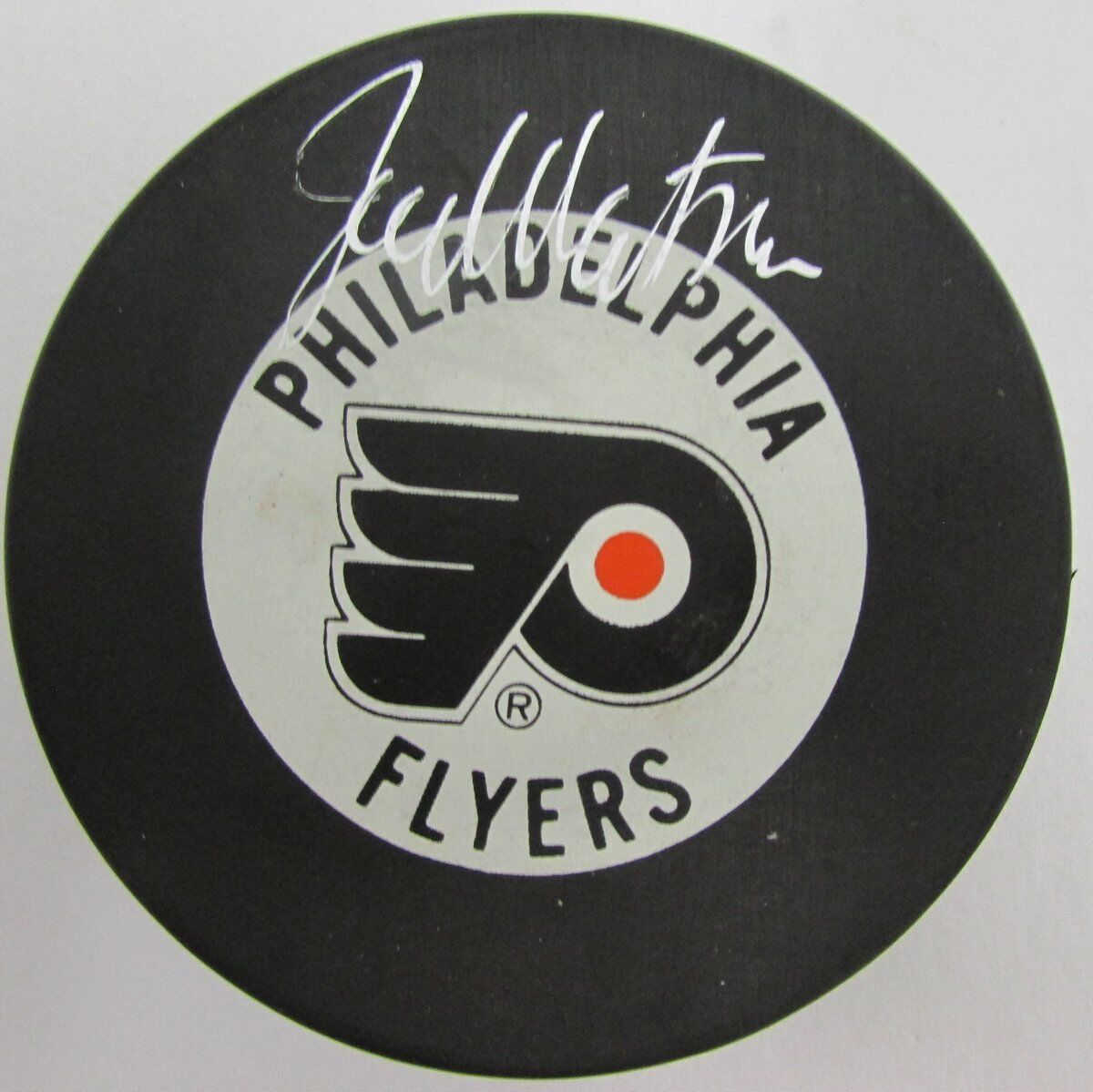 Joe Watson Philadelphia Flyers Autographed/Signed Flyers Logo Puck JSA 138999