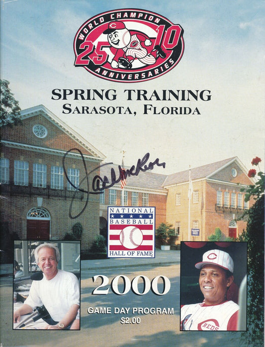 Jack McKeon Autographed 2000 Reds Spring Training Game Program w/ 2 Tickets