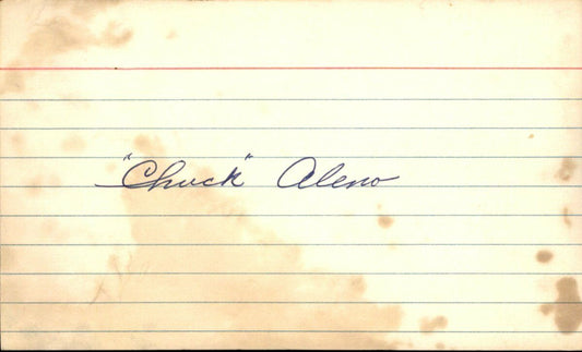 Chuck Aleno Cincinnati Reds d.2003 Signed/Autographed 3x5 Index Card 162702