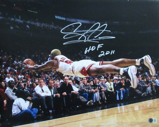 Dennis Rodman HOF Signed/Inscribed 16x20 Photo Chicago Bulls Beckett 190311